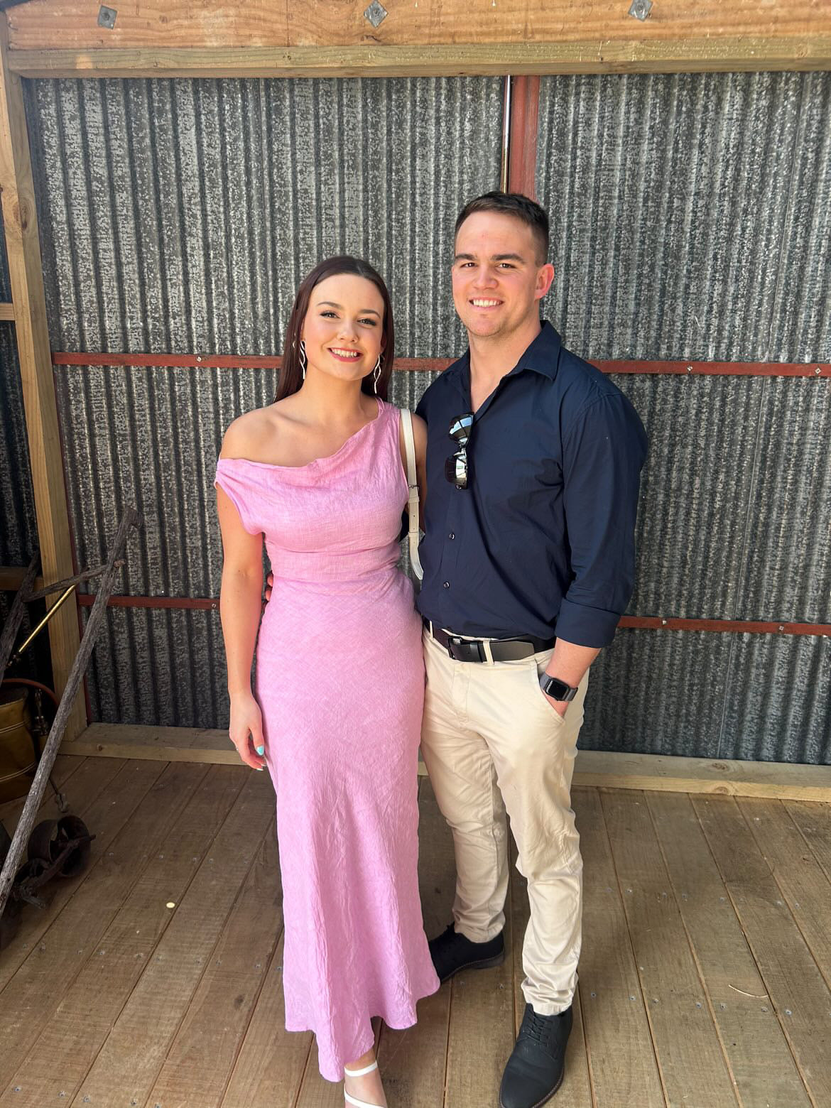 Melon Linen Maxi Dress - Pink