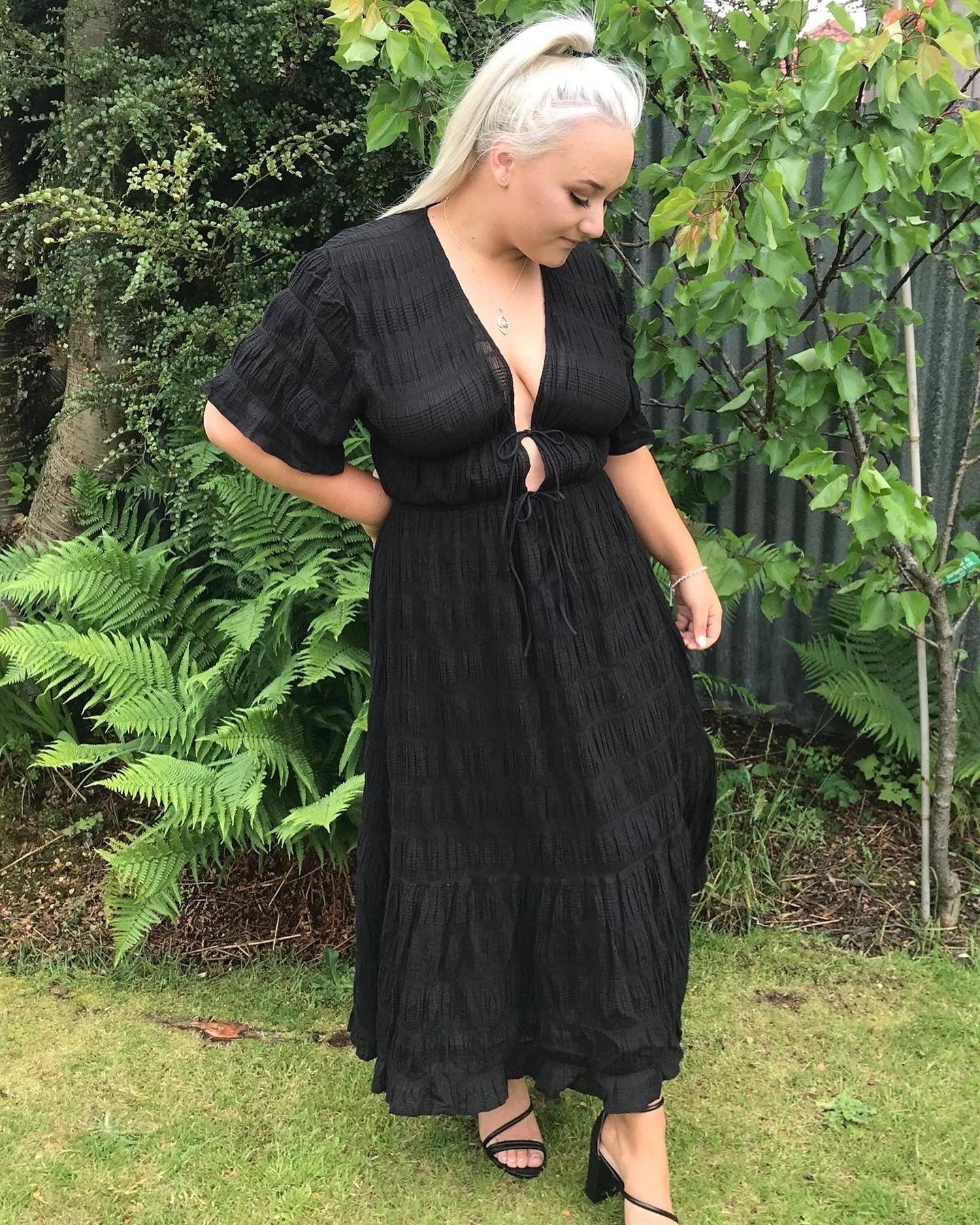 Mirella V-Neck Dress - Black