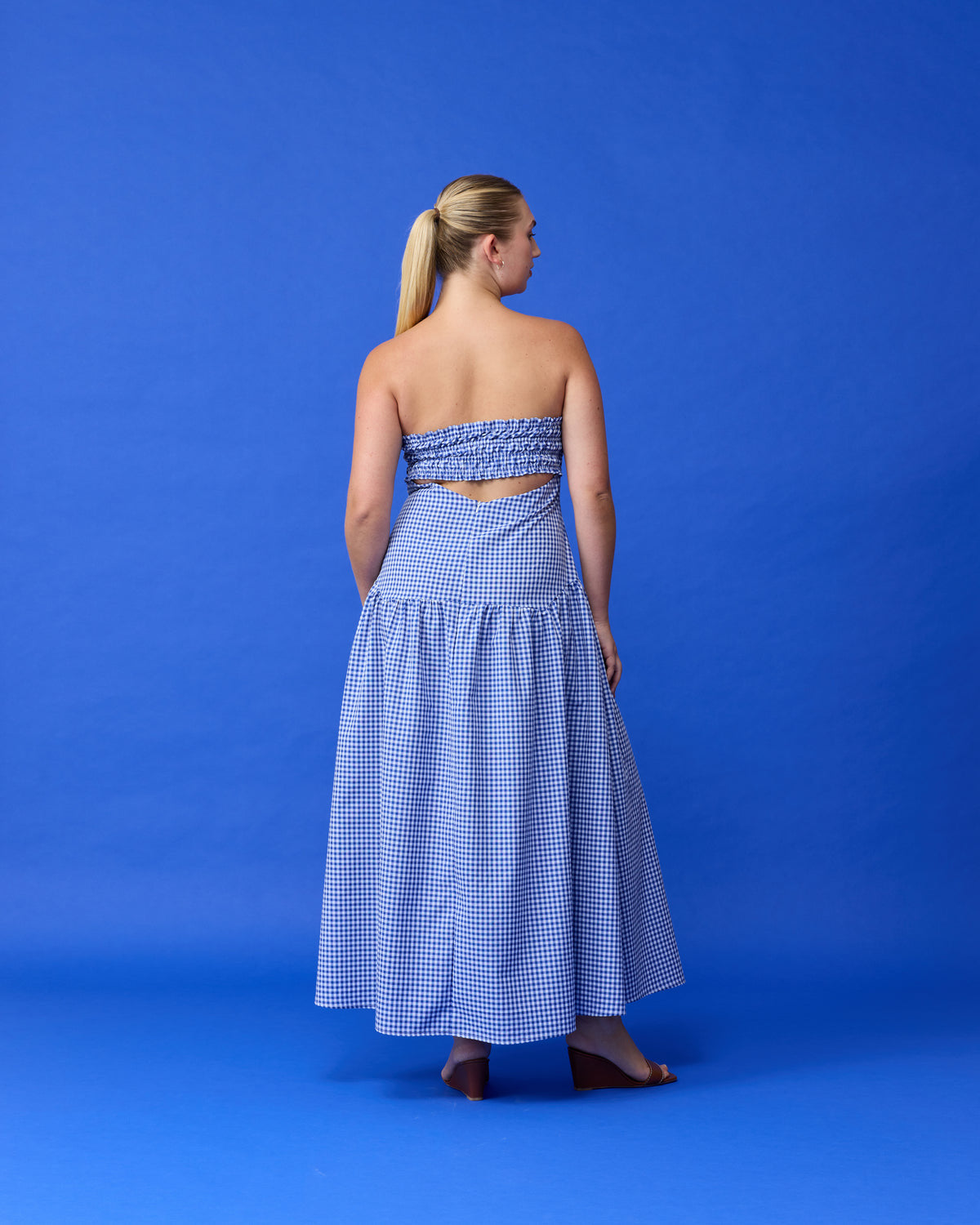 Trulli Maxi Dress - Colbalt Gingham