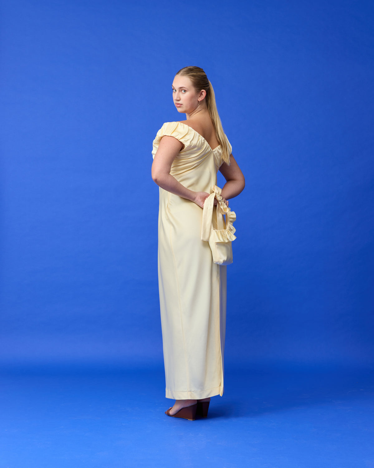 Raquel Satin Gown - Butter