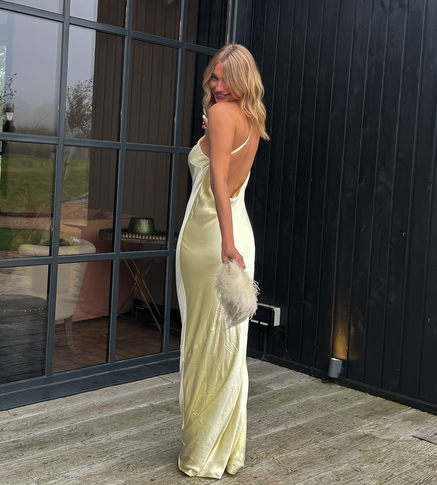 La Lune One Shoulder Cowl Back Maxi Dress - Lemon sarahsrentals La Lune One Shoulder Cowl Back Maxi Dress - Lemon sarahsrentals