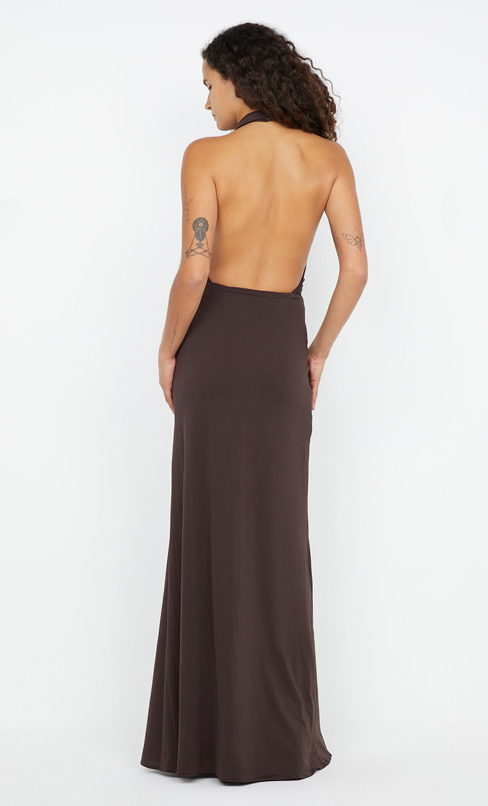 Nessie Cowl Neck Maxi Dress - Dark Chocolate