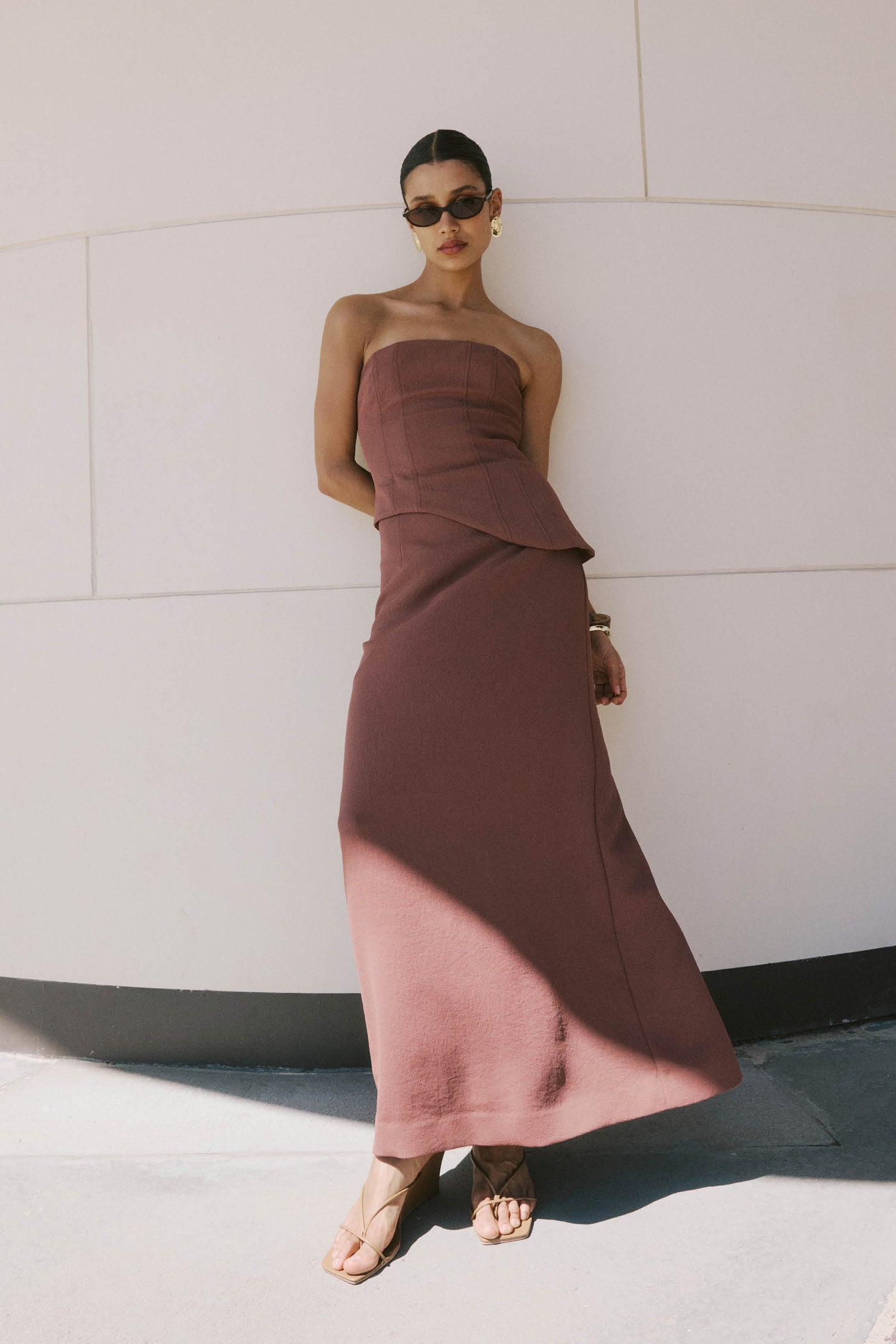 Oyster Curve Corset & Midi Skirt Set