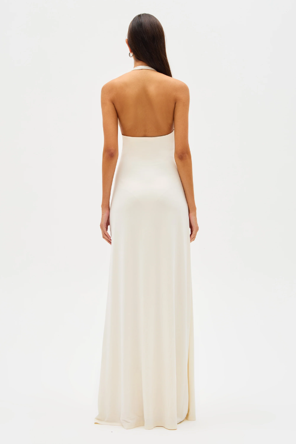Jennifer Cupro Maxi Dress - Ivory