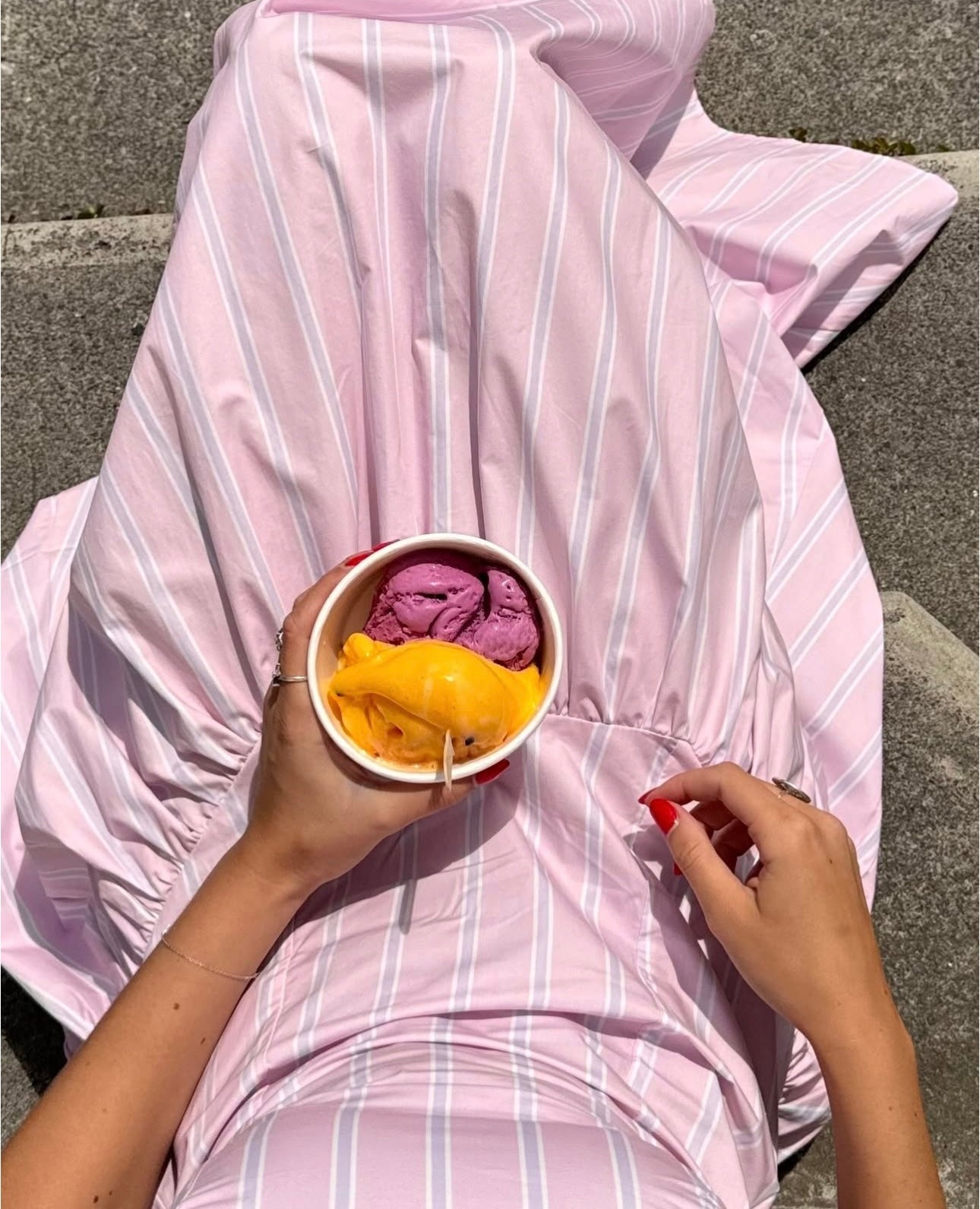 Trulli Maxi Dress - Lilac Candy Stripe