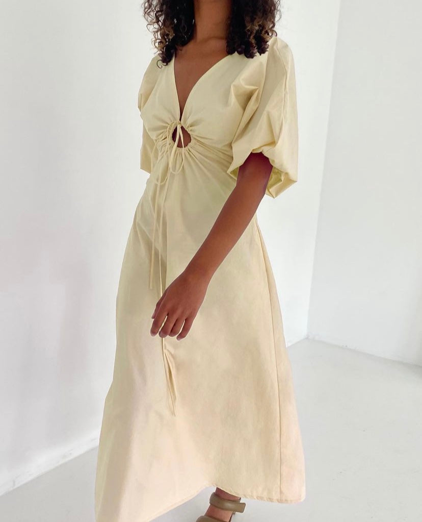 Donovan Tie Dress - Butter