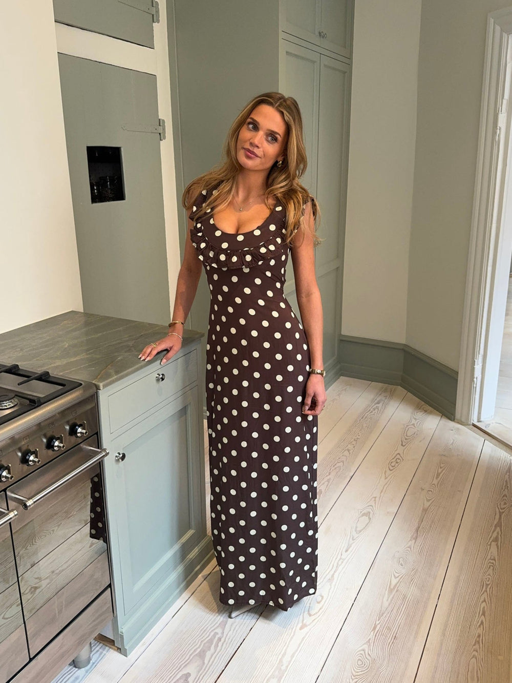 Luna Dress - Brown/Yellow