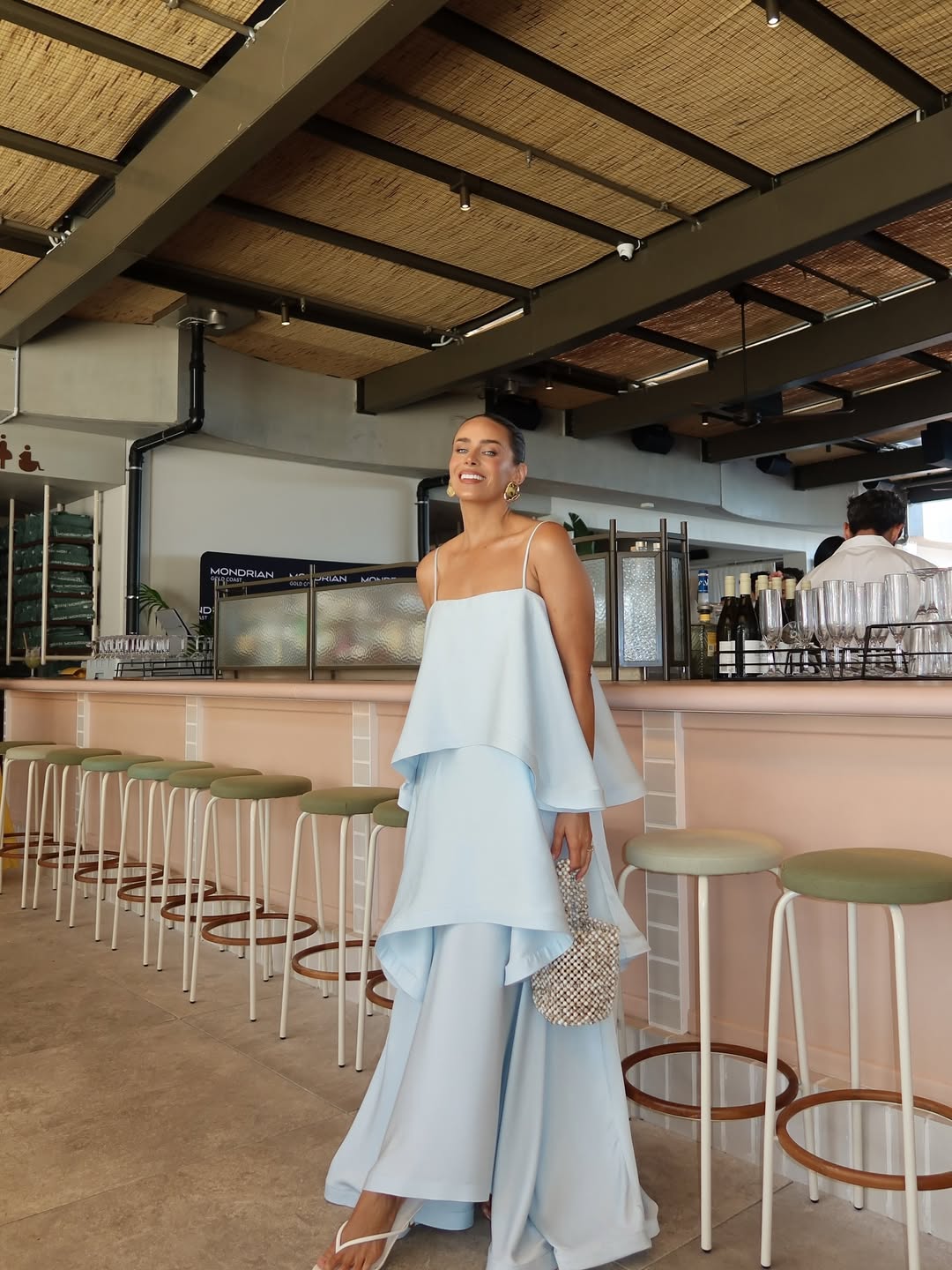 Tilly Tiered Maxi Dress - Pale Blue