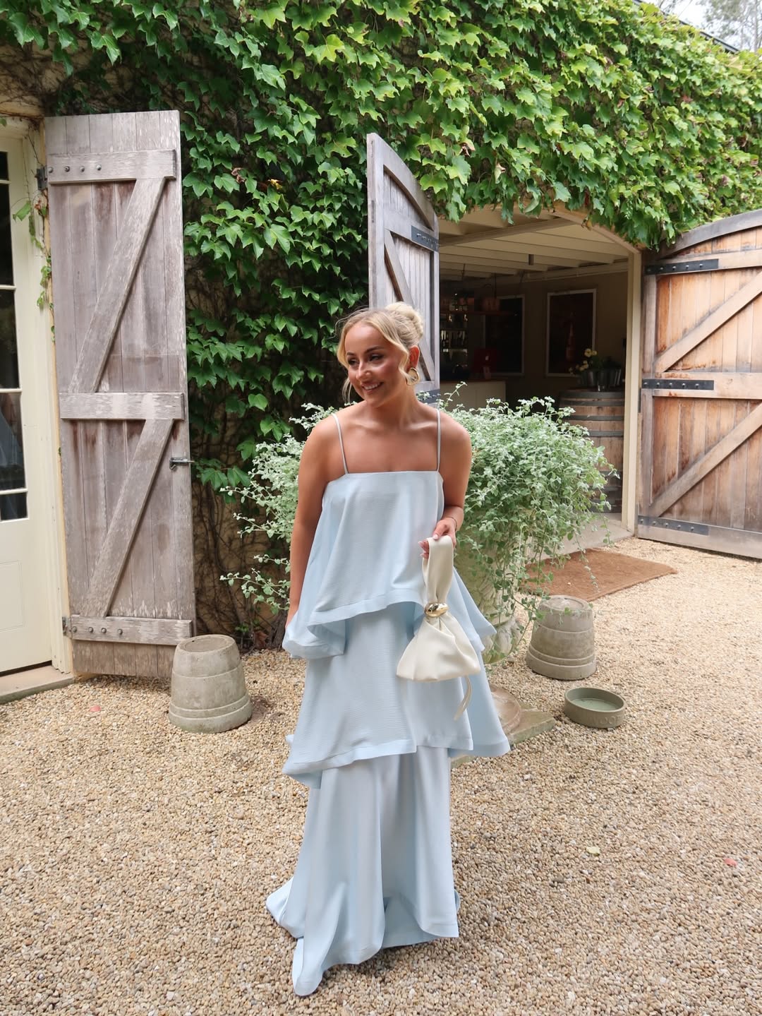 Tilly Tiered Maxi Dress - Pale Blue