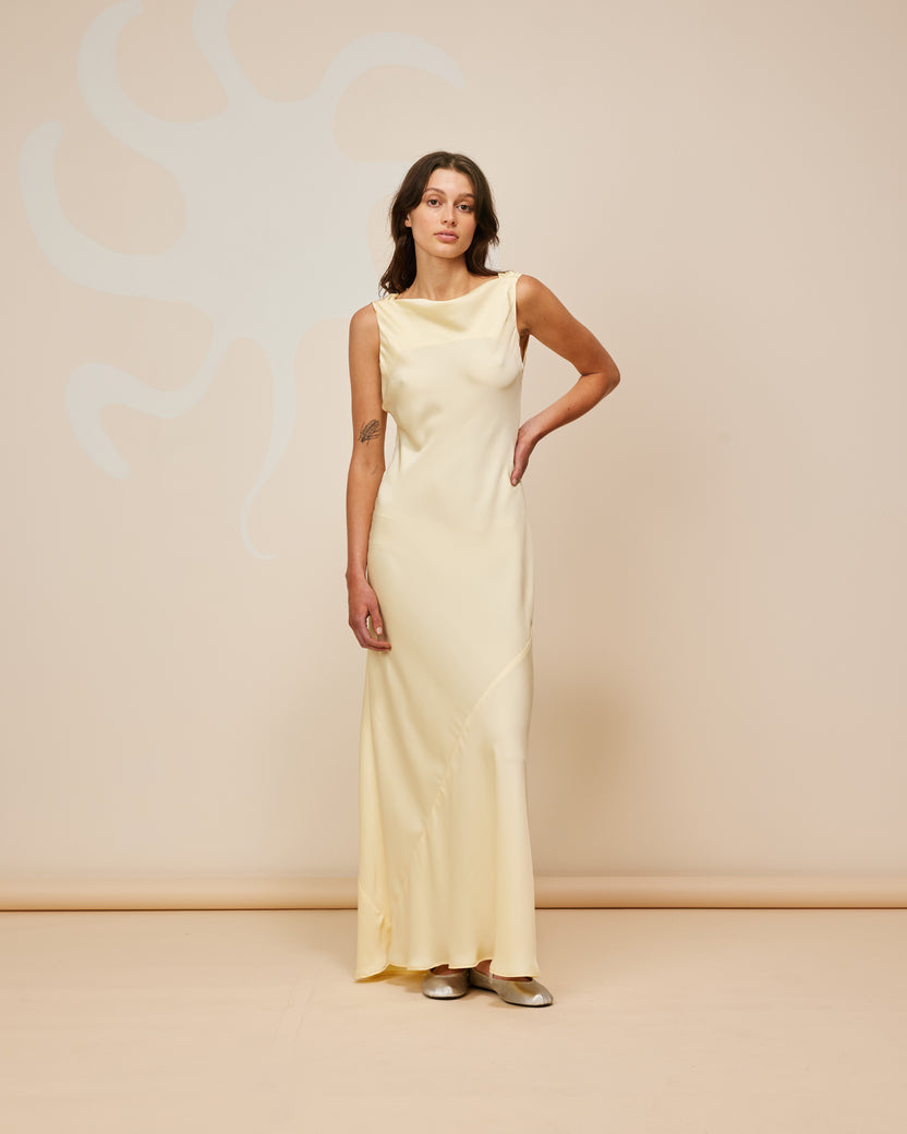 Firebird Cowl Gown - Butter