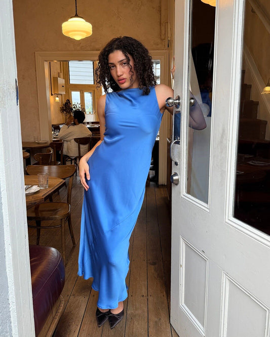 Firebird Cowl Gown - Super Sonic Blue