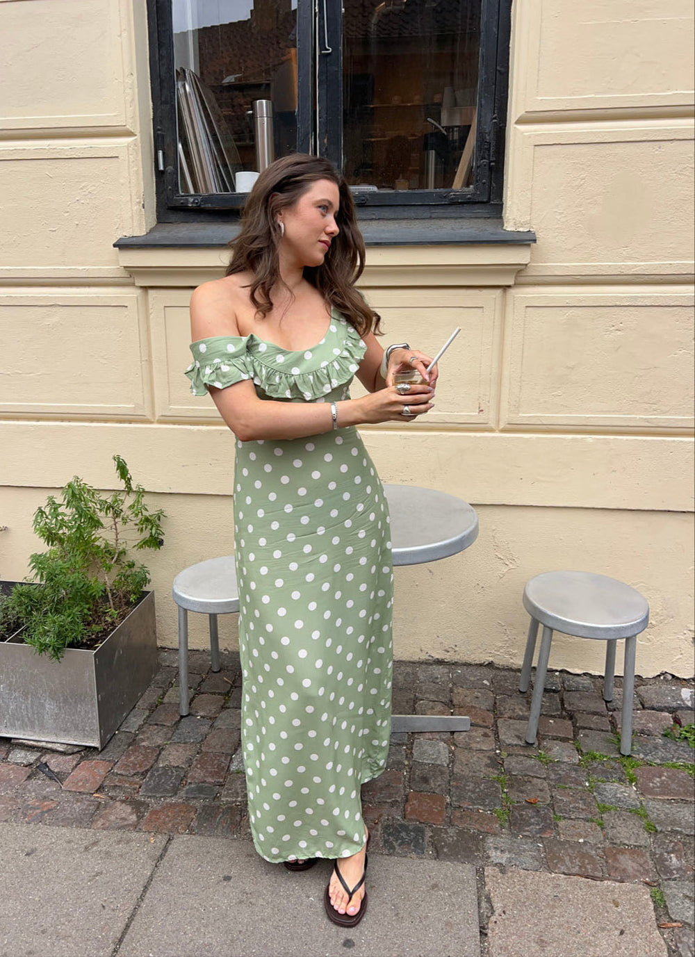 Luna Dress - Green/White