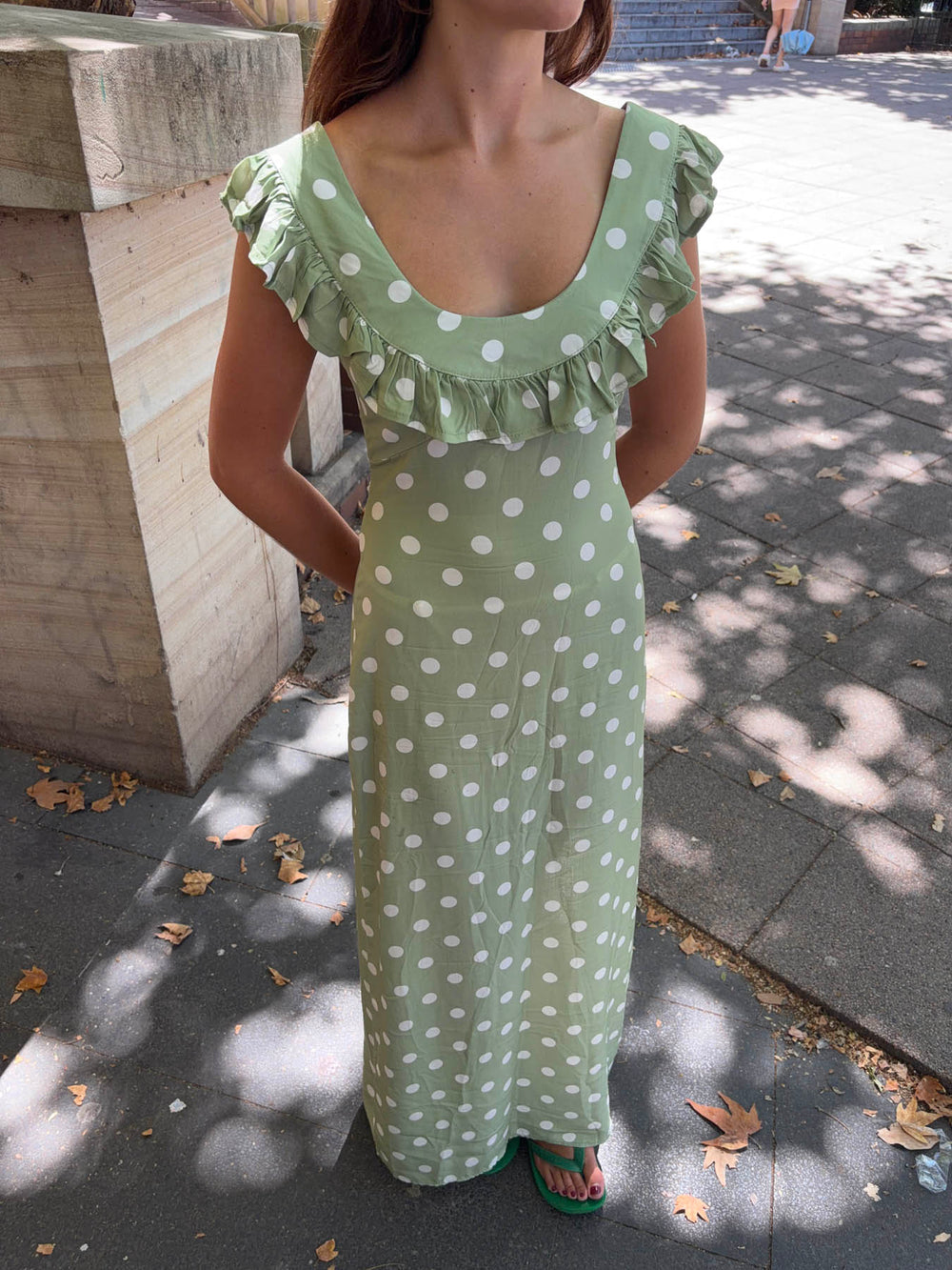 Luna Dress - Green/White