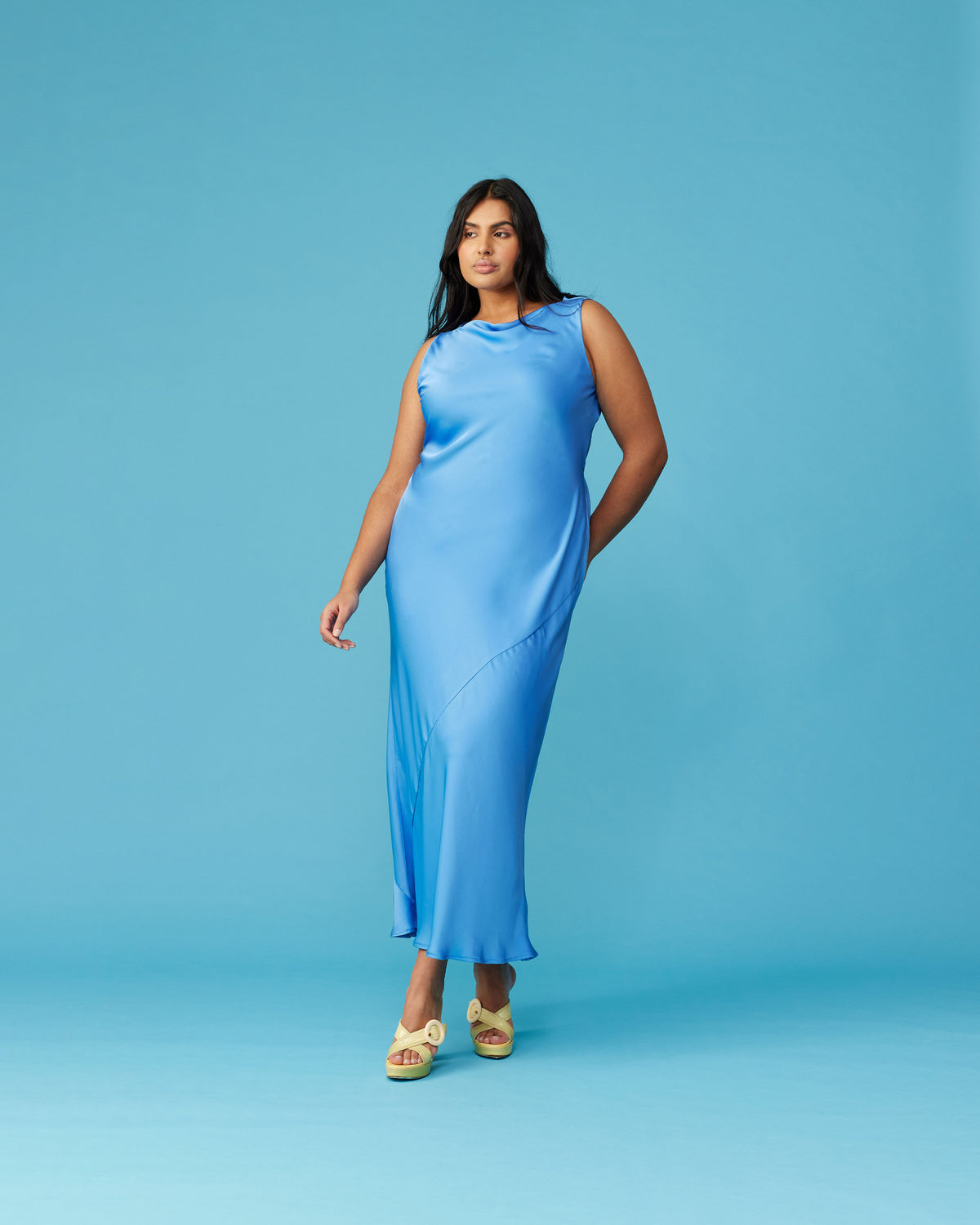 Firebird Cowl Gown - Super Sonic Blue