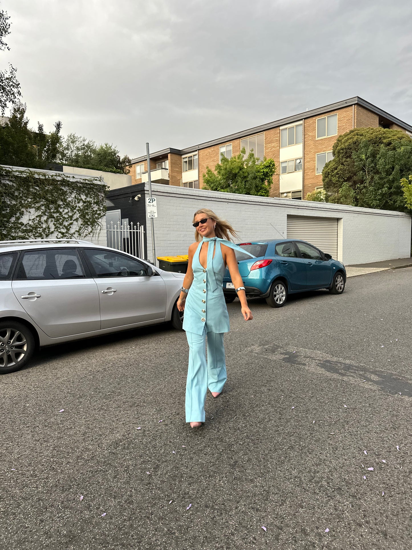 Irida Vest Dress - Sky