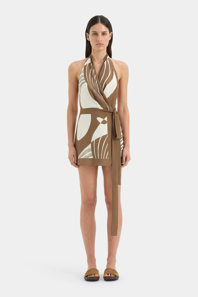 Almara Wrap Halter Mini Dress