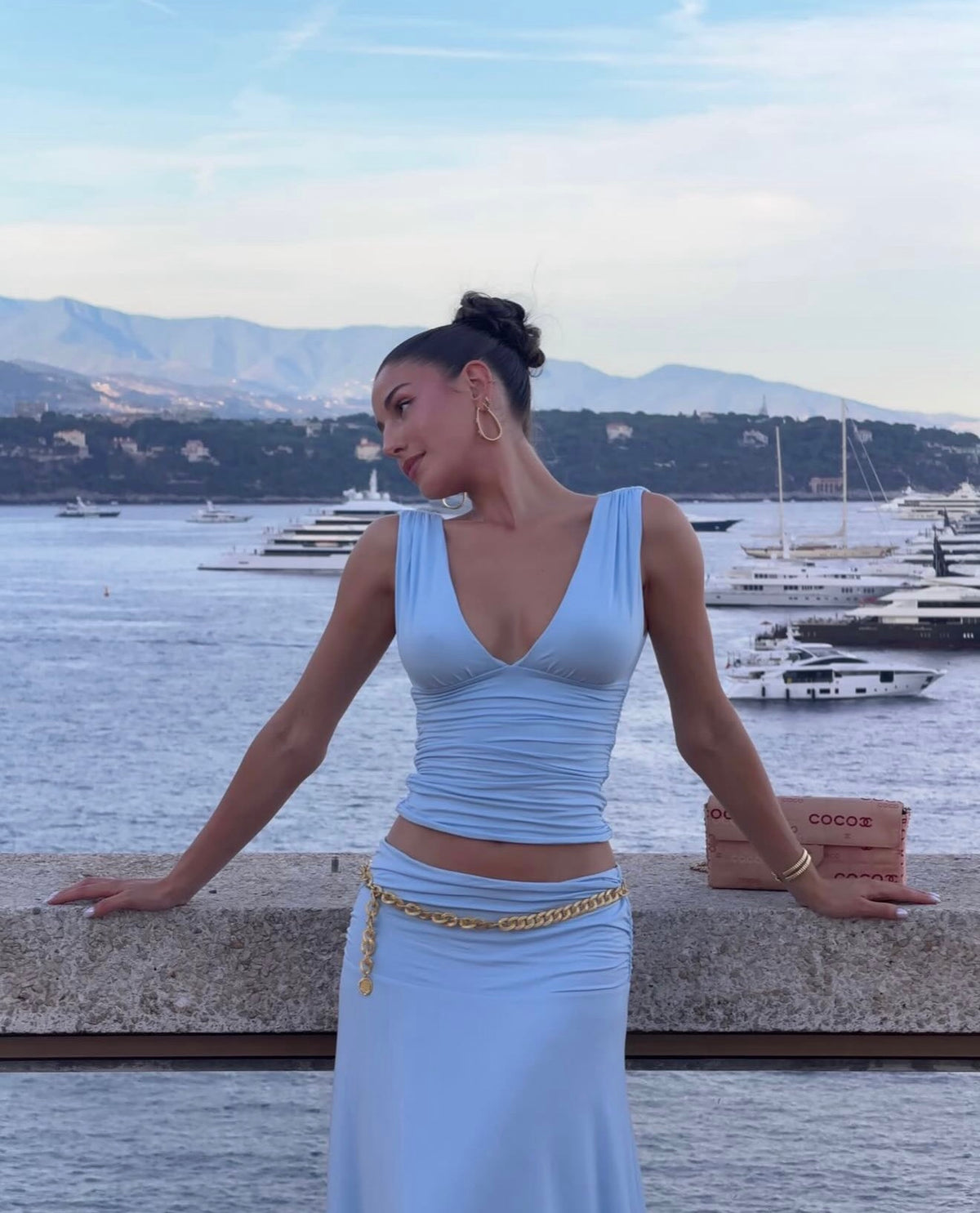 Solis Top & Arlo Maxi Skirt - Ice Water