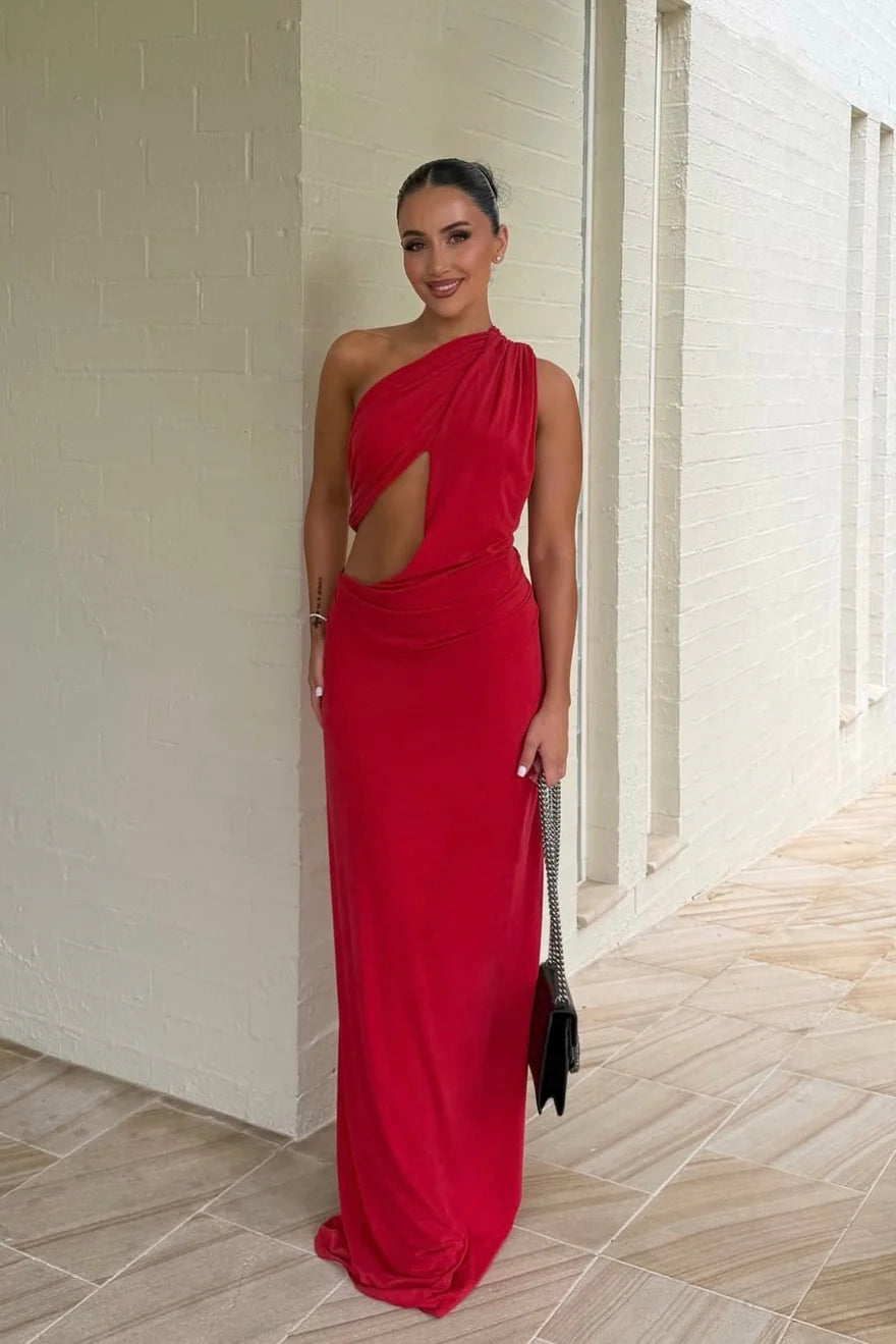 Solstice Cupro Dress - Cherry