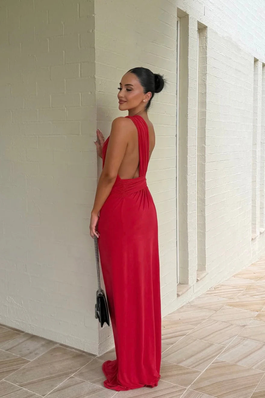 Solstice Cupro Dress - Cherry