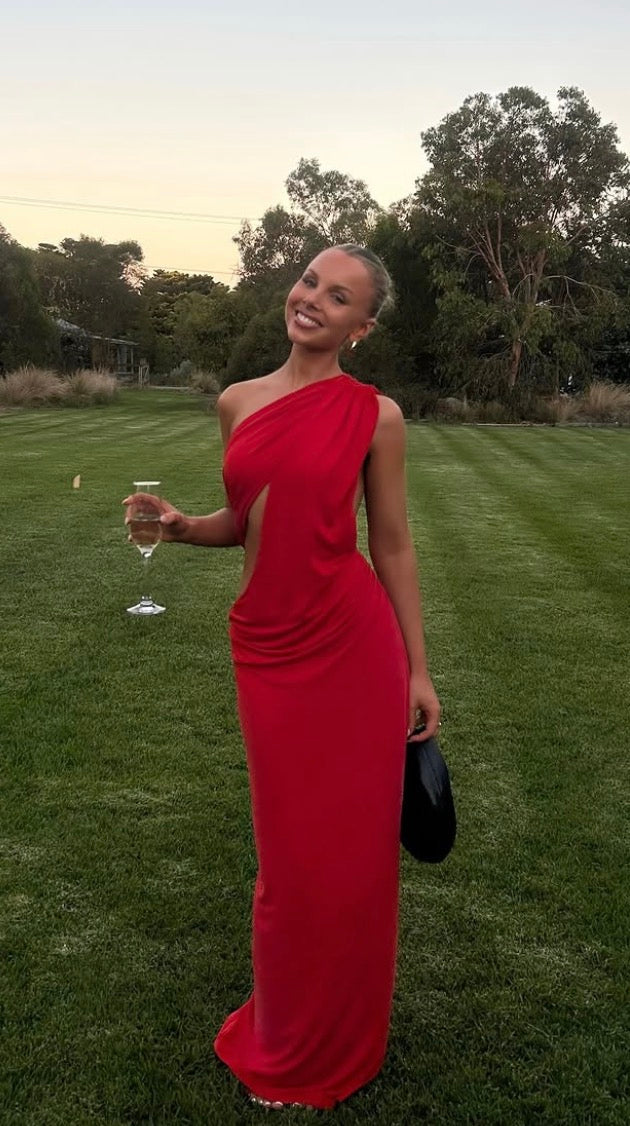 Solstice Cupro Dress - Cherry