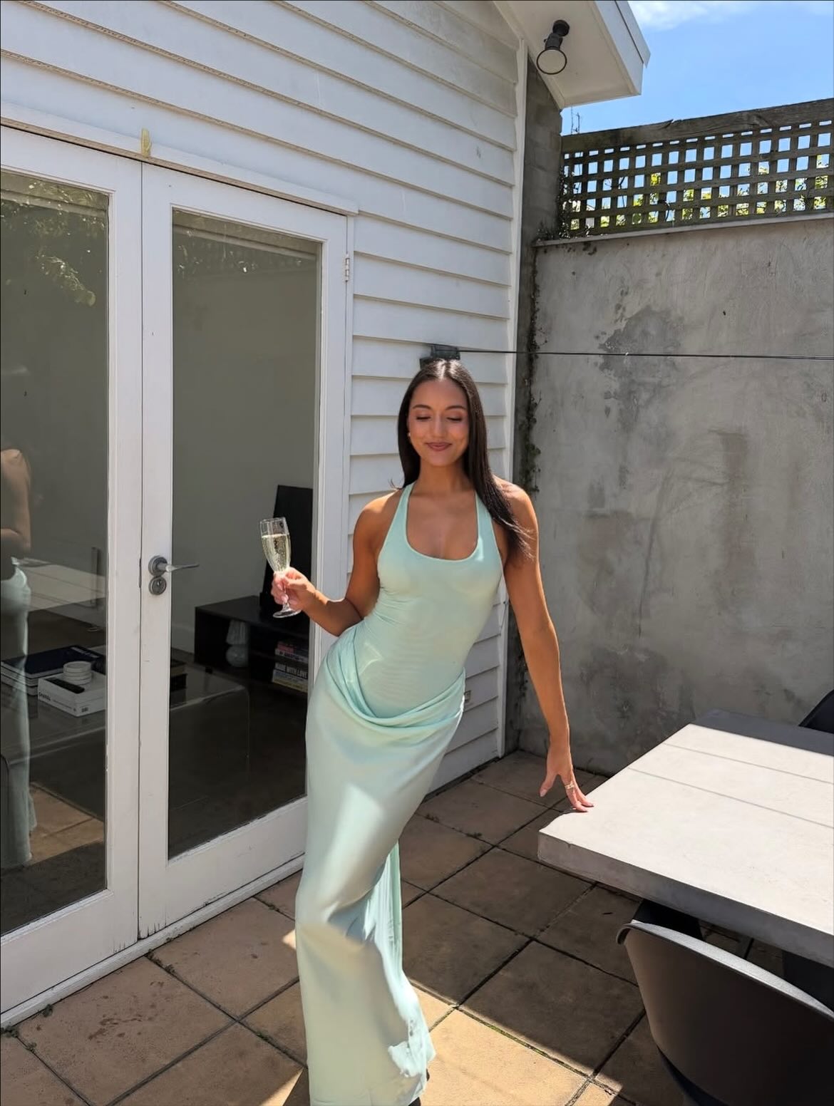 Jade Maxi Dress - Bleached Aqua