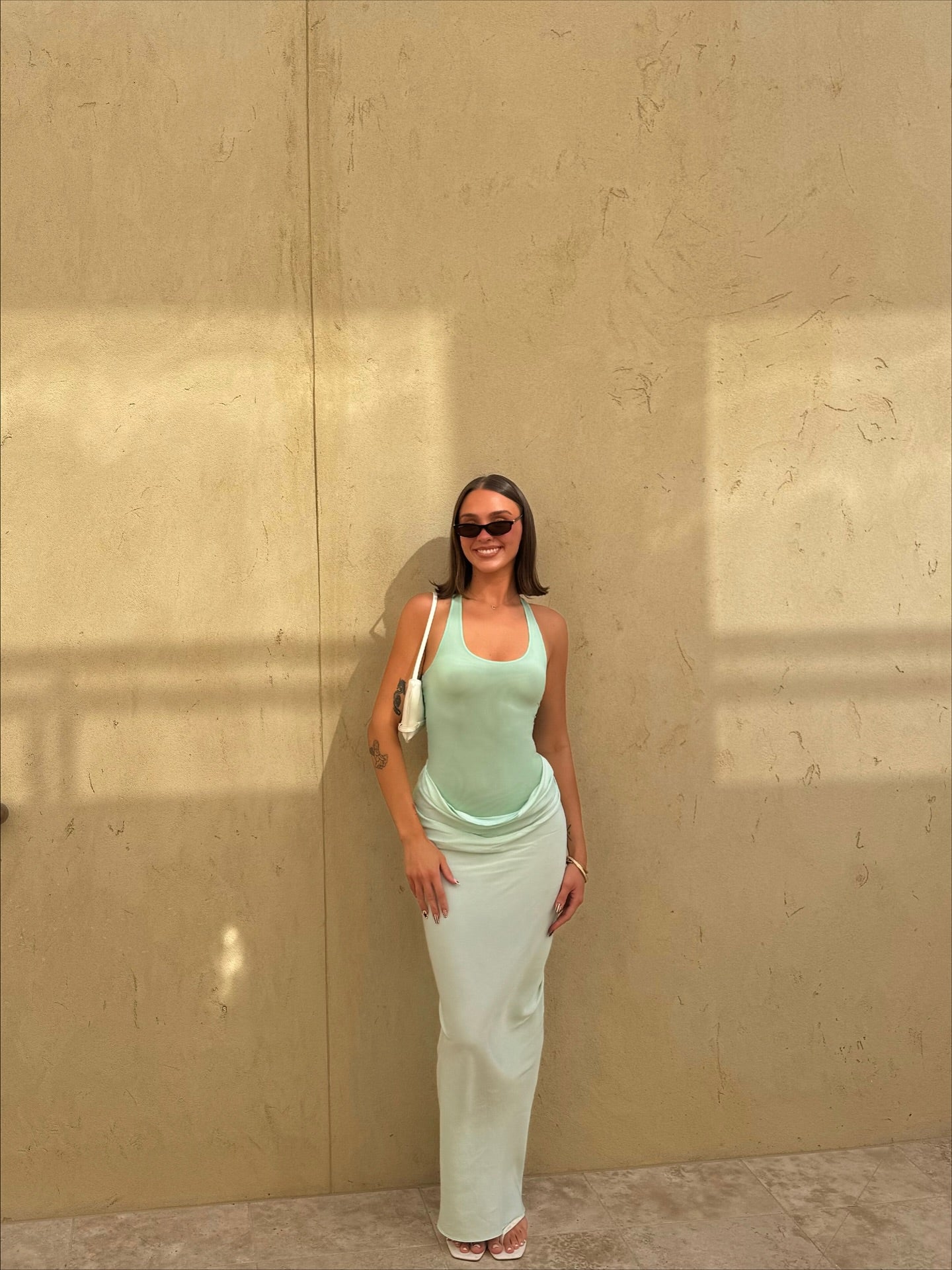 Jade Maxi Dress - Bleached Aqua