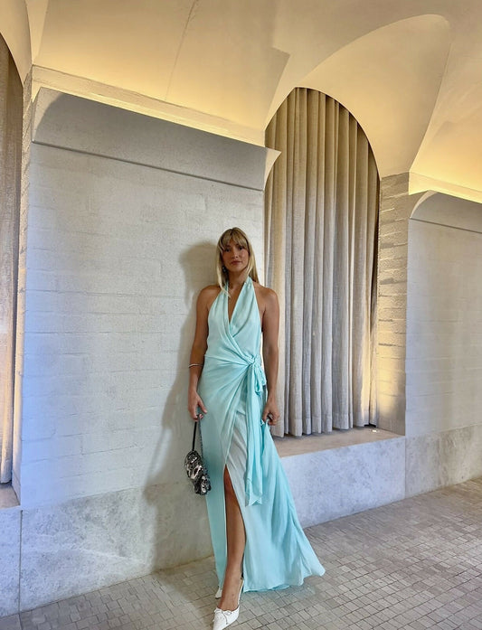 Soneva Wrap Dress - Arctic Blue