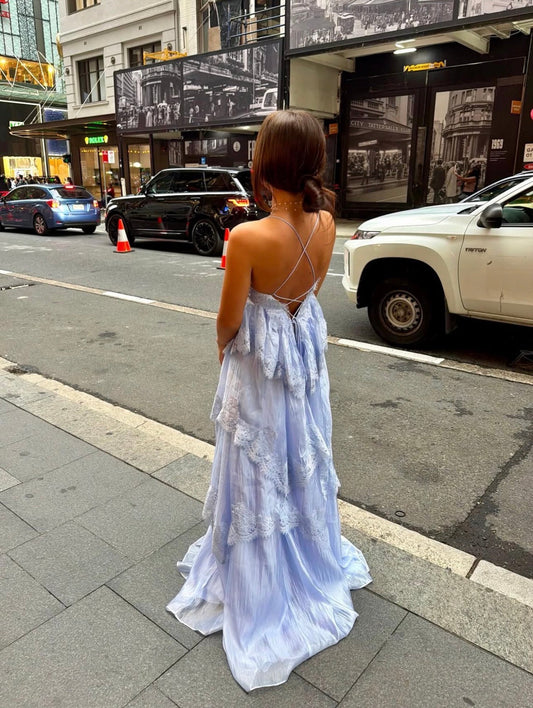 Ophelia Lace Gown - French Blue