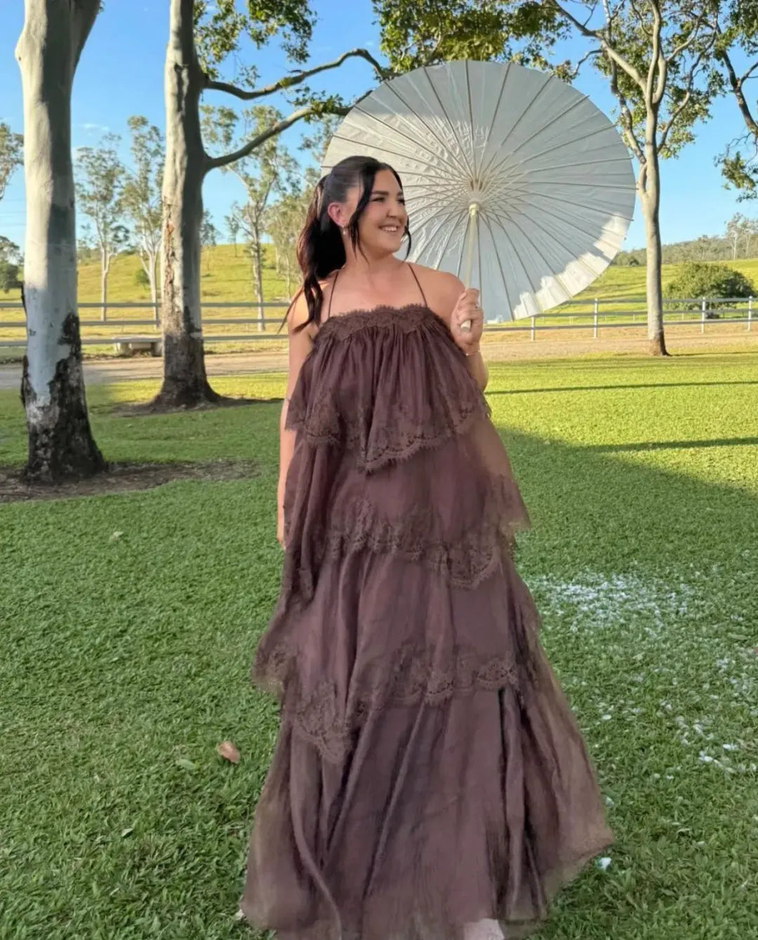 Ophelia Lace Gown - Chocolate