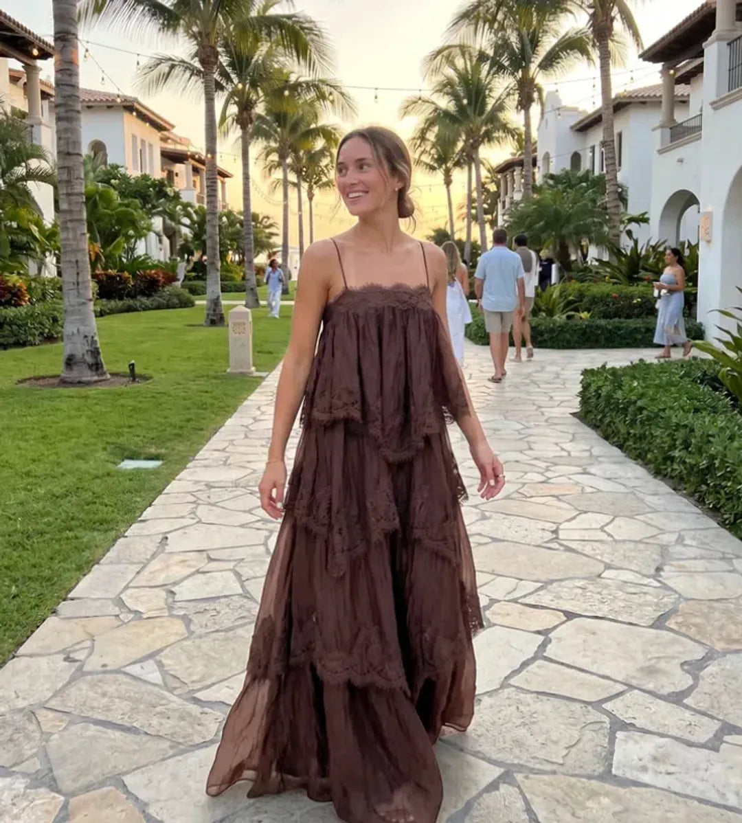 Ophelia Lace Gown - Chocolate