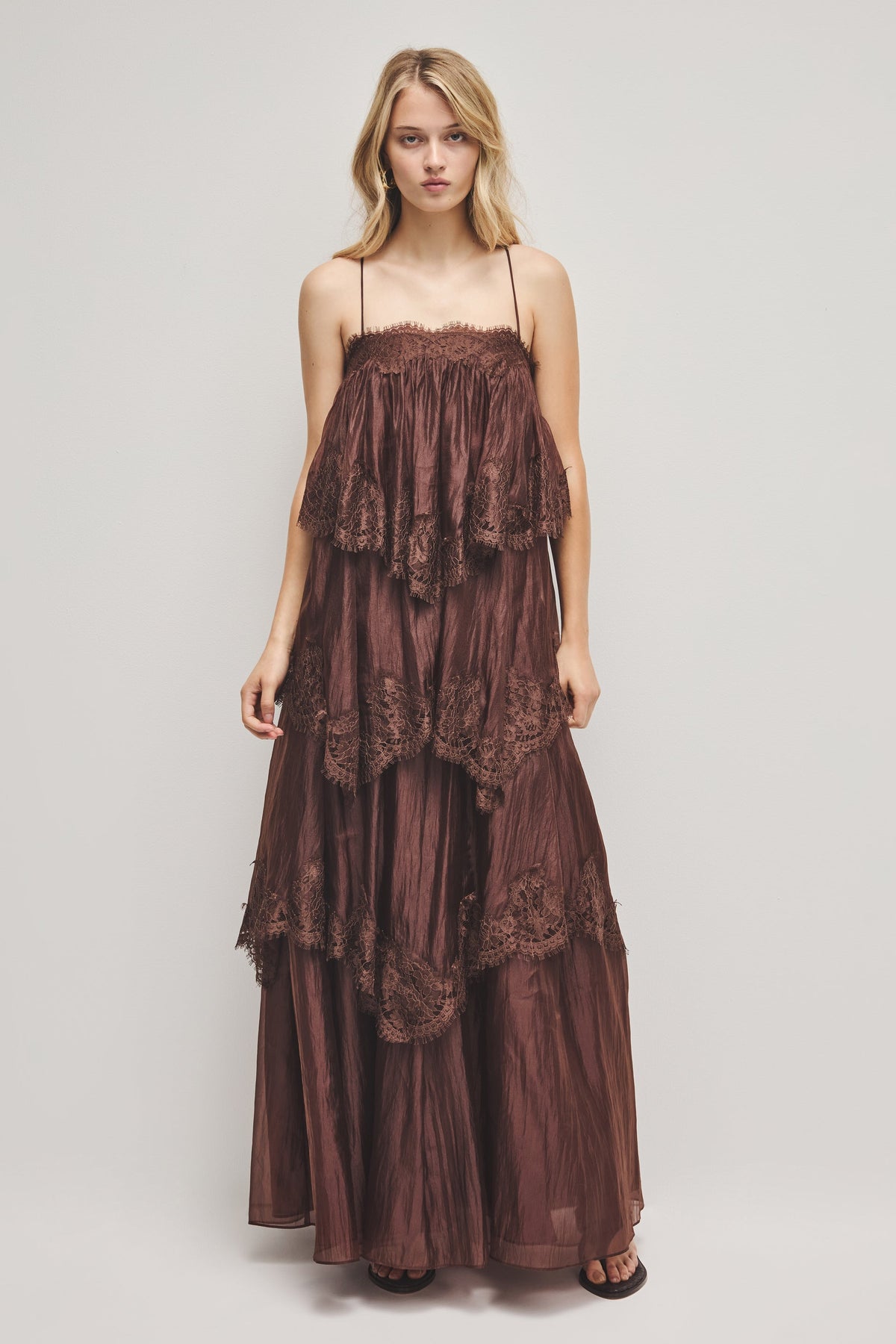 Ophelia Lace Gown - Chocolate