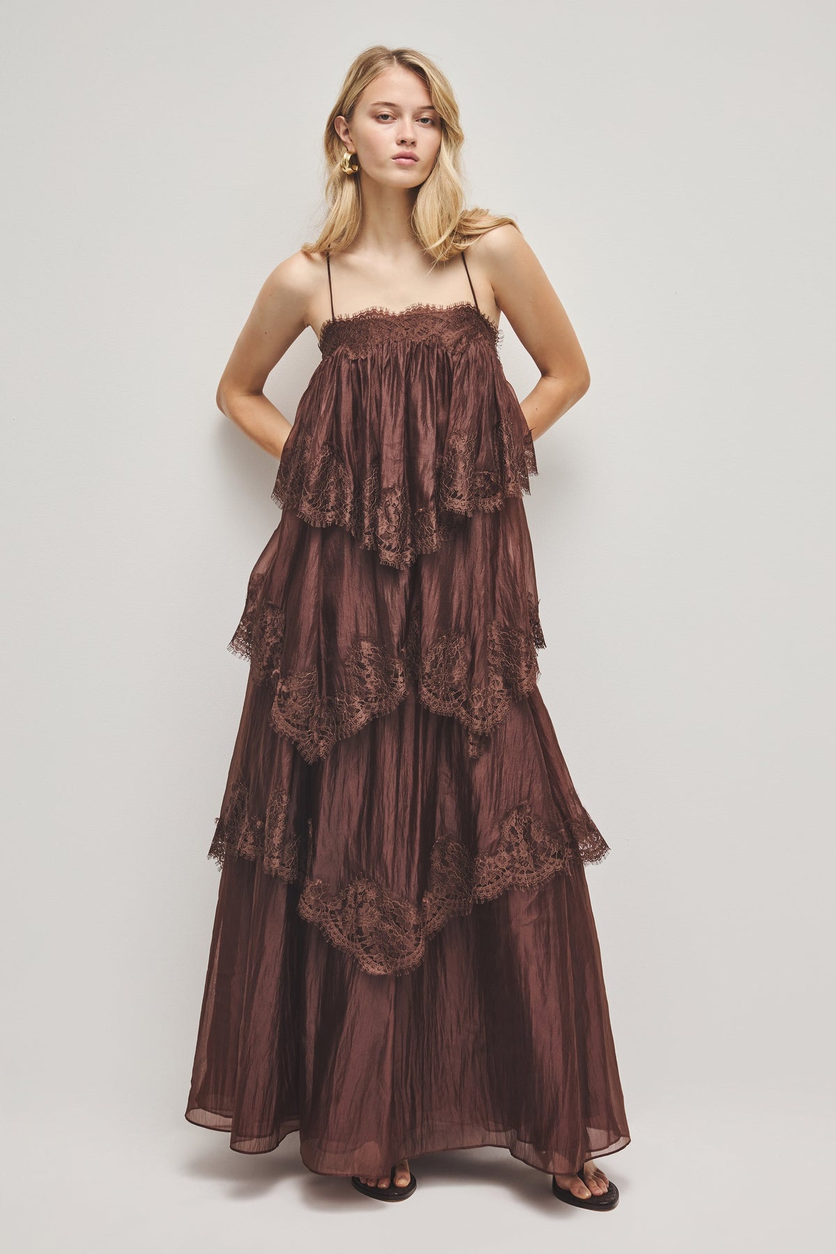 Ophelia Lace Gown - Chocolate