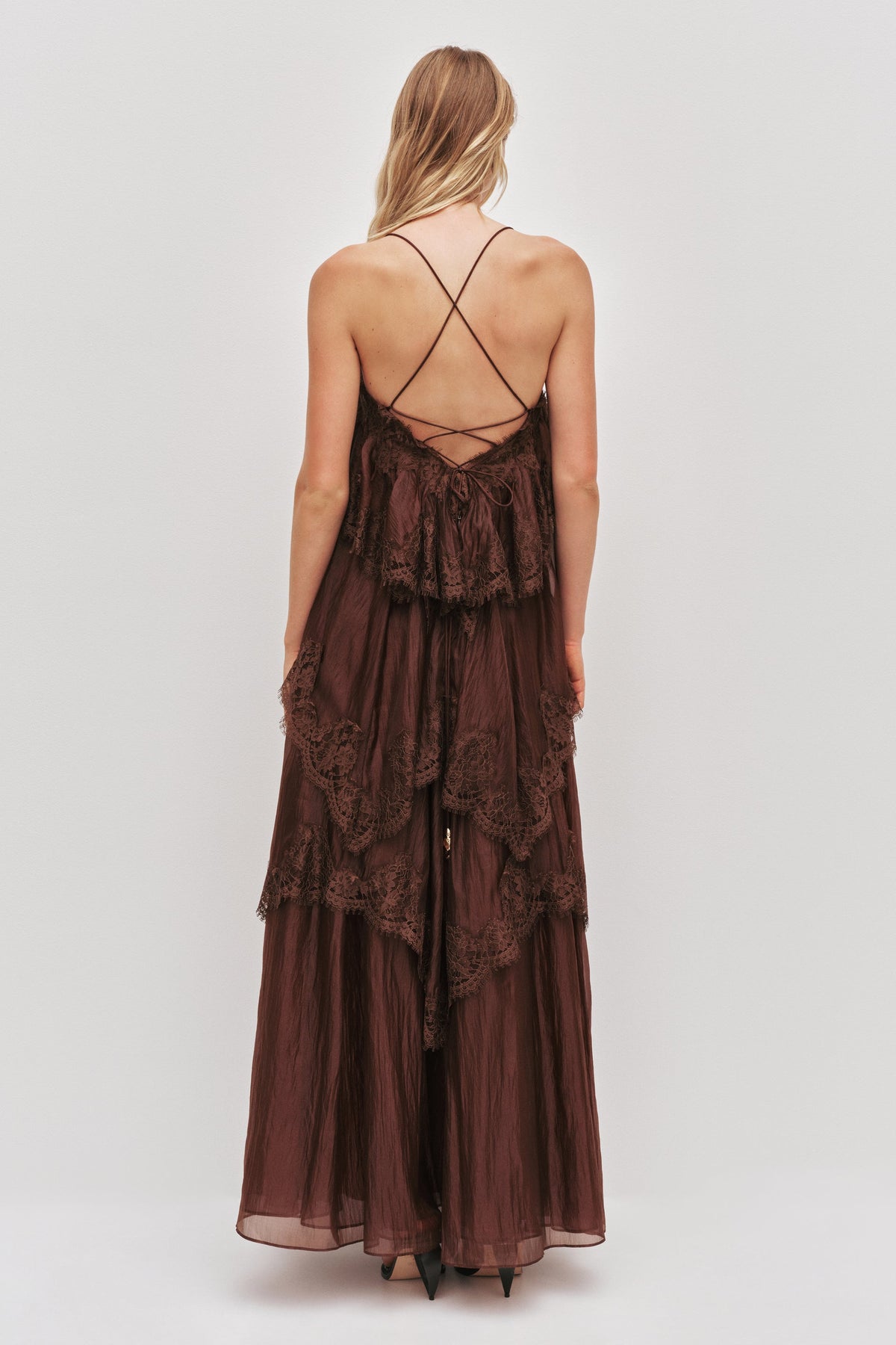 Ophelia Lace Gown - Chocolate