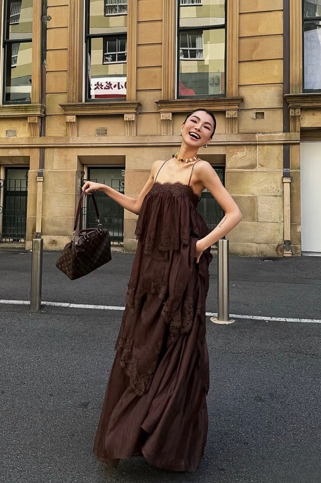 Ophelia Lace Gown - Chocolate