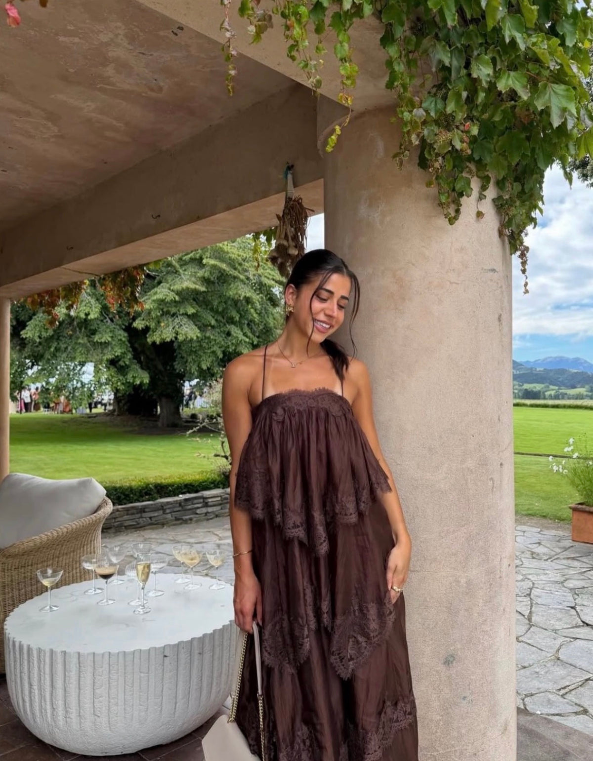 Ophelia Lace Gown - Chocolate