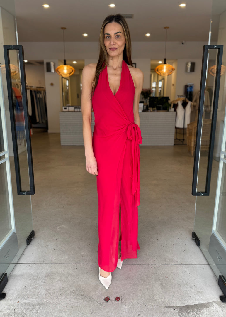 Soneva Wrap Dress - Strawberry