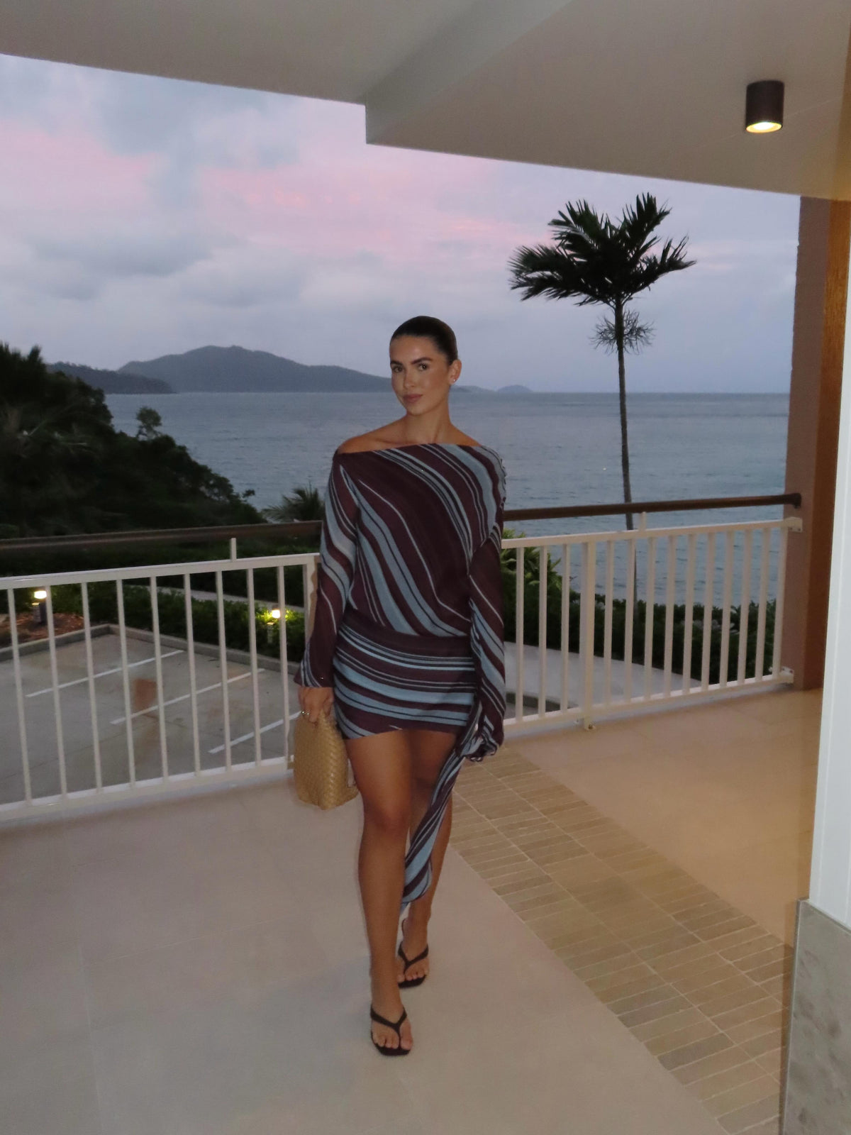 Elise Mini Dress - Midnight Stripe