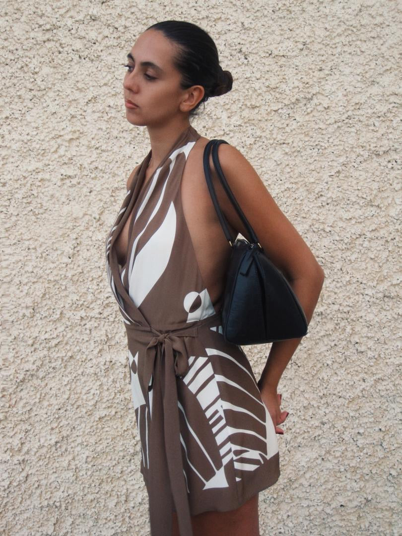 Almara Wrap Halter Mini Dress