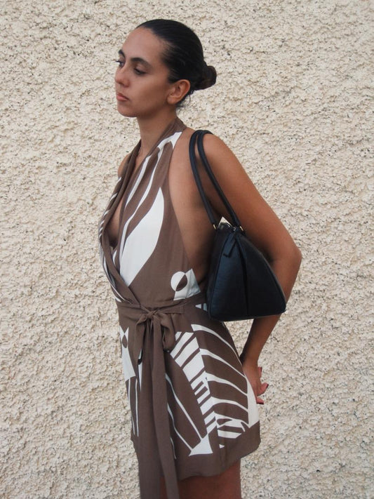 Almara Wrap Halter Mini Dress