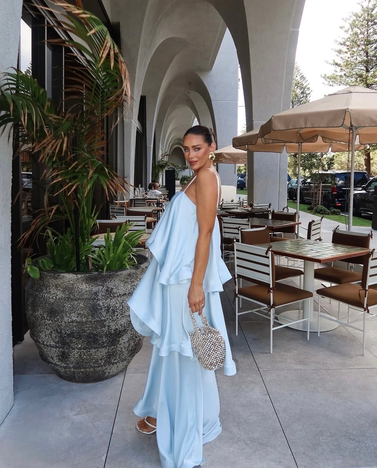 Tilly Tiered Maxi Dress - Pale Blue