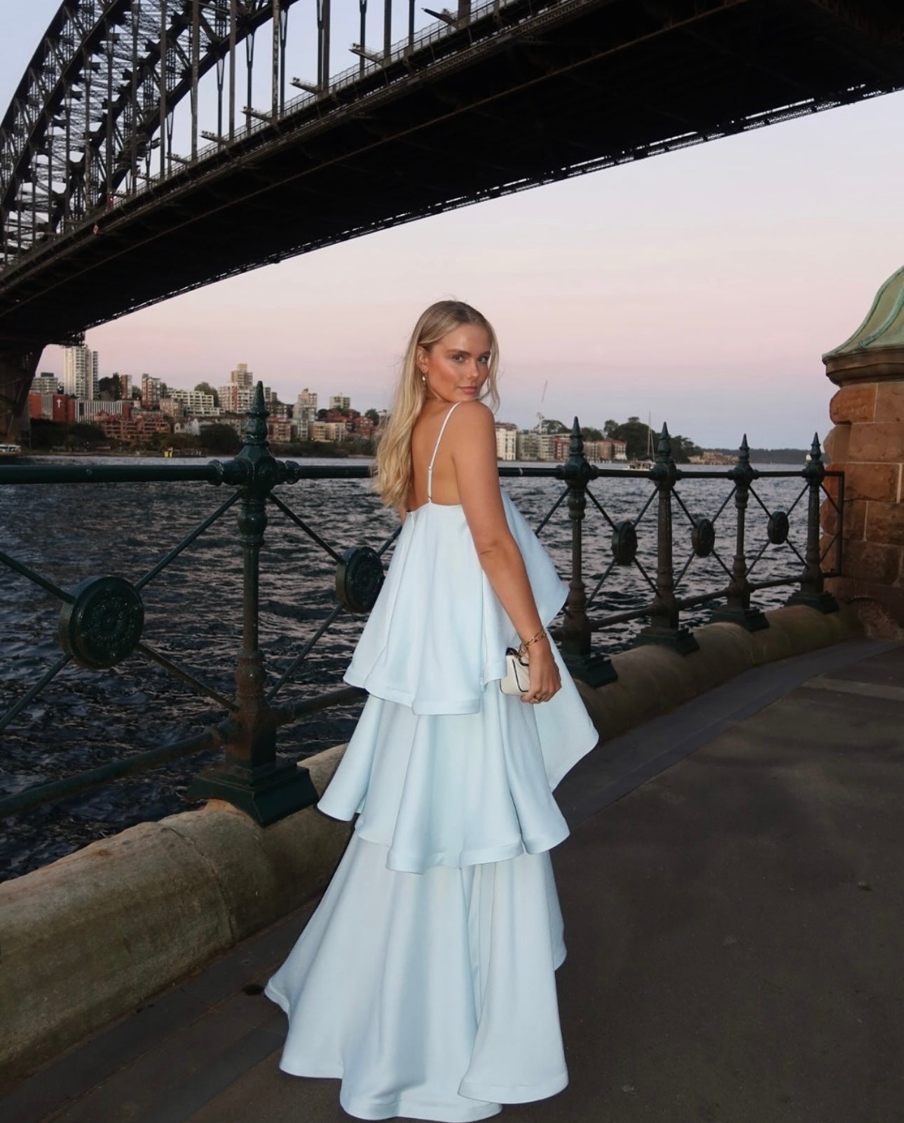 Tilly Tiered Maxi Dress - Pale Blue