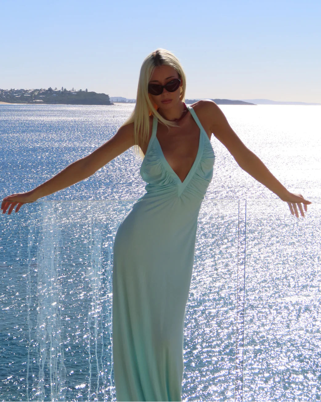 Angelina Maxi Dress - Aqua