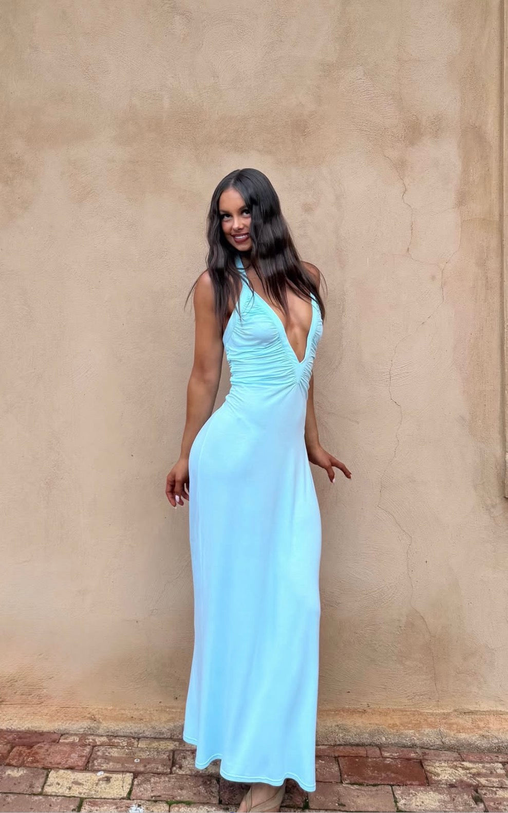Angelina Maxi Dress - Aqua