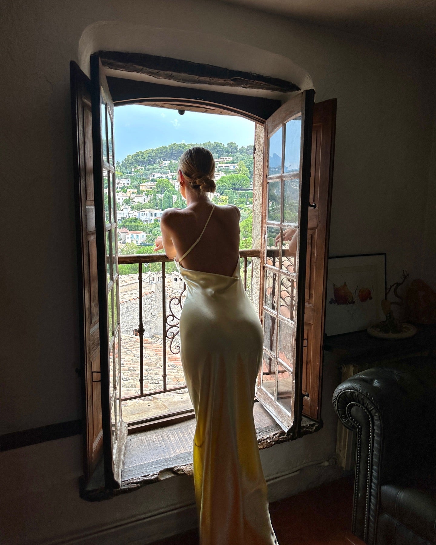 la lune one shoulder cowl back maxi dress - lemon Shona Joy La Lune One Shoulder Cowl Back Maxi Dress