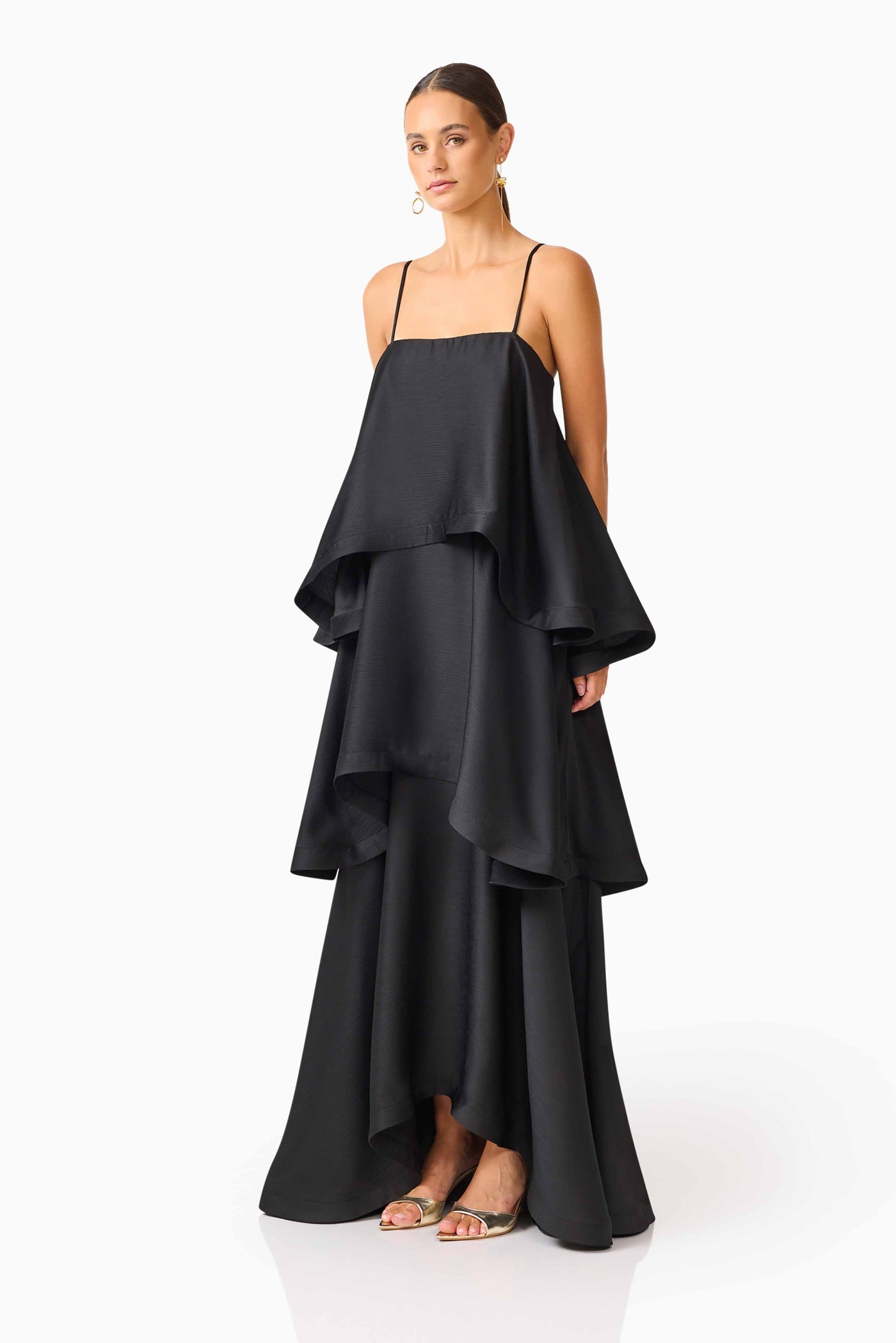 Tilly Tiered Maxi Dress - Black