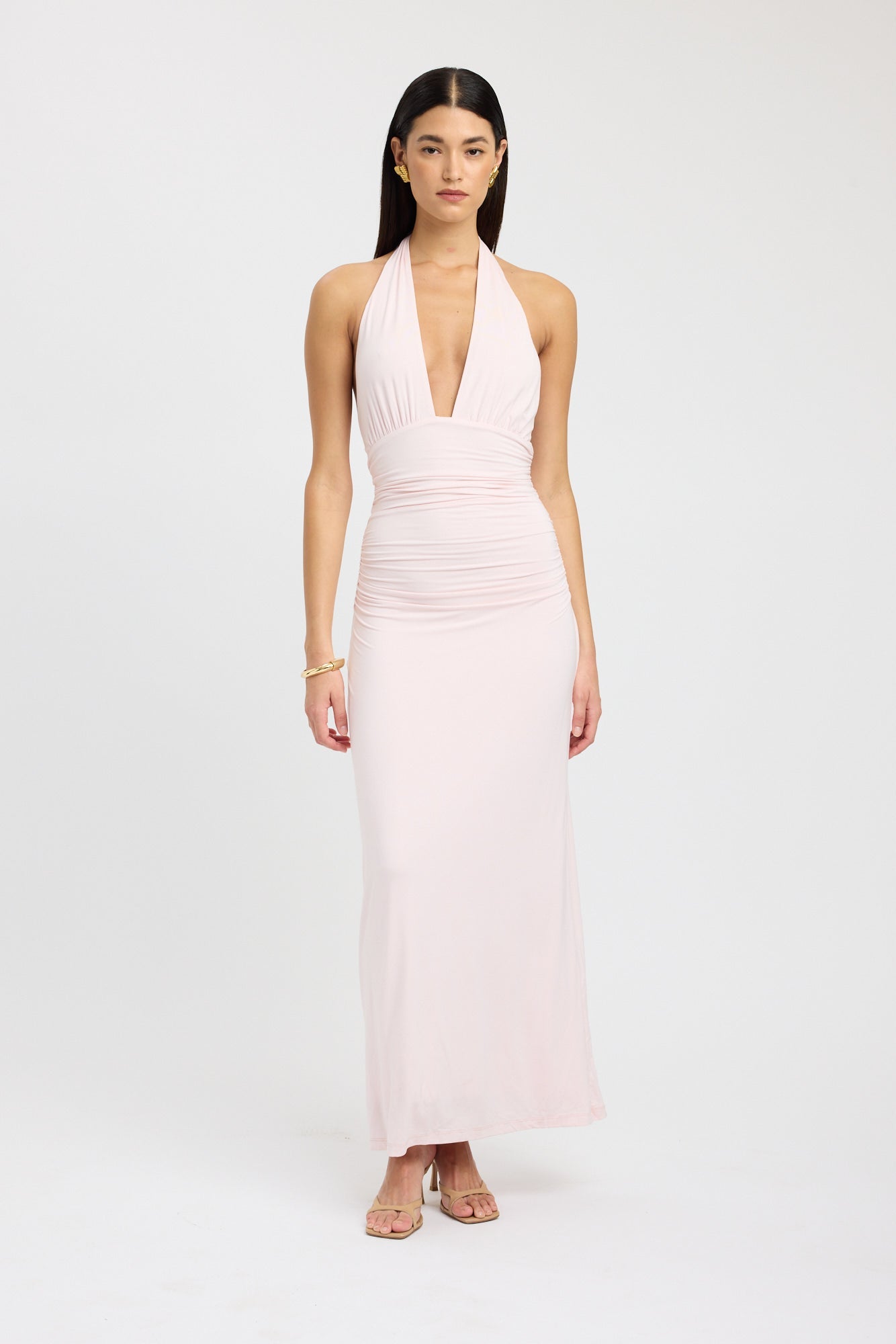 leni maxi dress Thats So Fetch | One Shoulder Satin - Rose | Rose A flowy frilled skirt and daring side leg split keep things fun and flirty Leni Maxi Dress - Blue