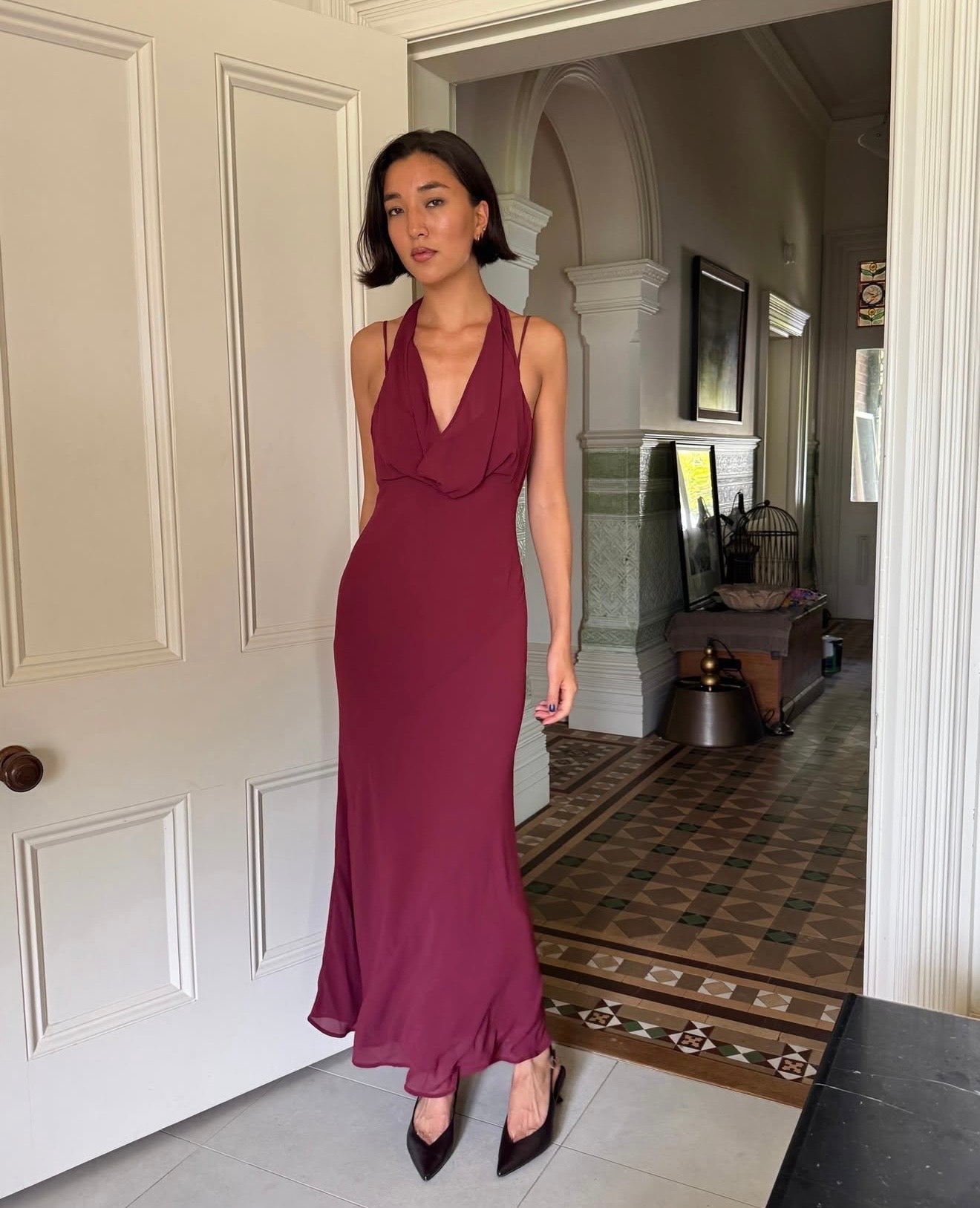 Ruby Riley Sash Dress - Merlot