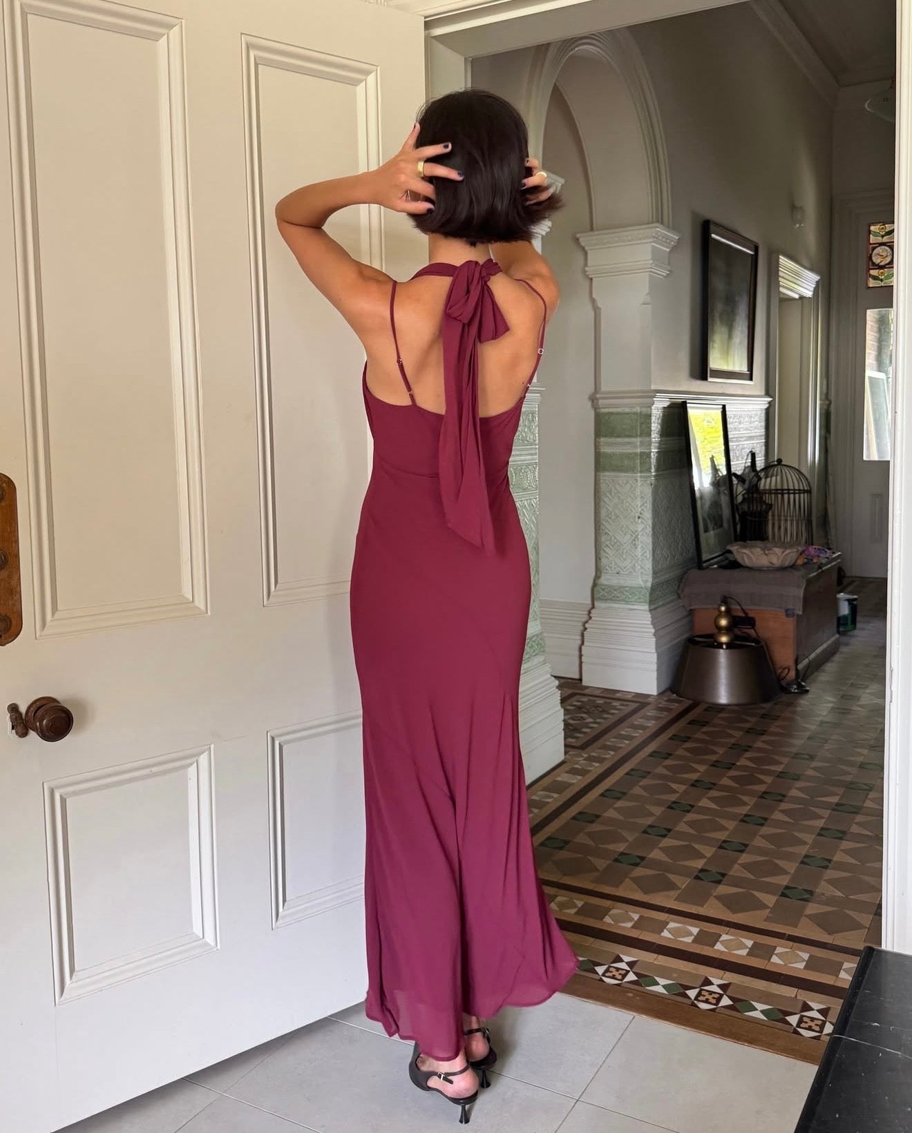 Ruby Riley Sash Dress - Merlot