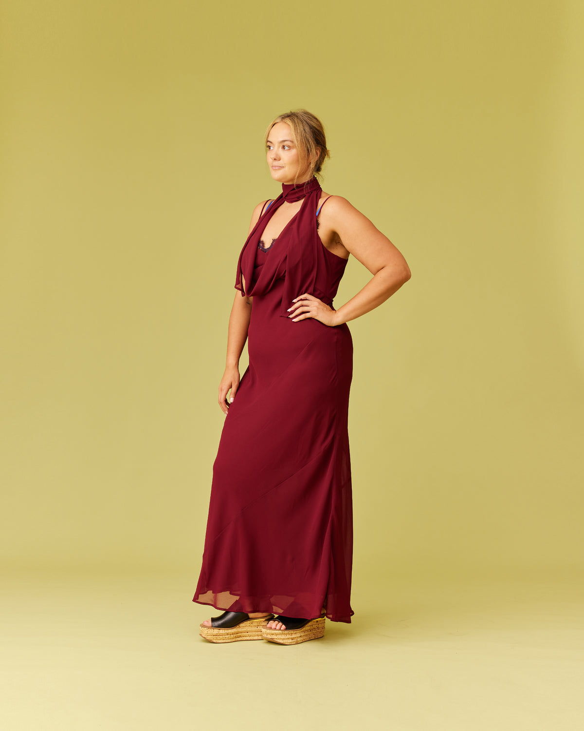 Ruby Riley Sash Dress - Merlot