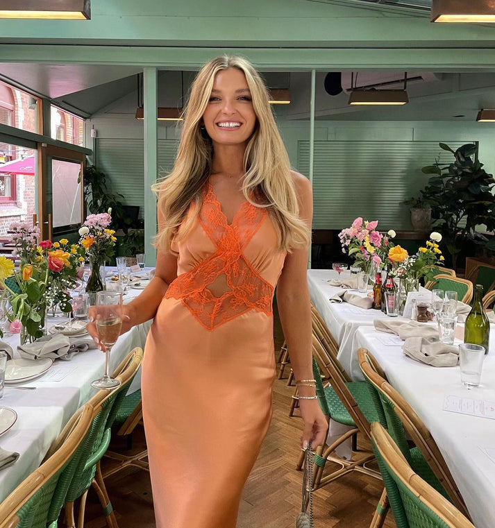 Aries Cut Out Gown - Peach sarahsrentals Aries Cut Out Gown - Peach sarahsrentals